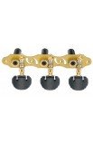 Classical Gold Tuning Pegs, Handmade Black Butterfly